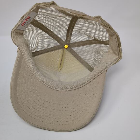 Dog Portrait Snapback Rope Trucker Hat Beige One Size Mesh Back Otto - Picture 7 of 9